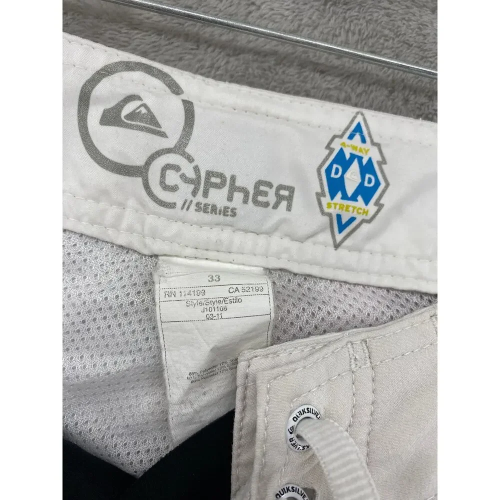 Quiksilver Cypher Series Board Shorts Water Gun Print White Multicolor Size 33